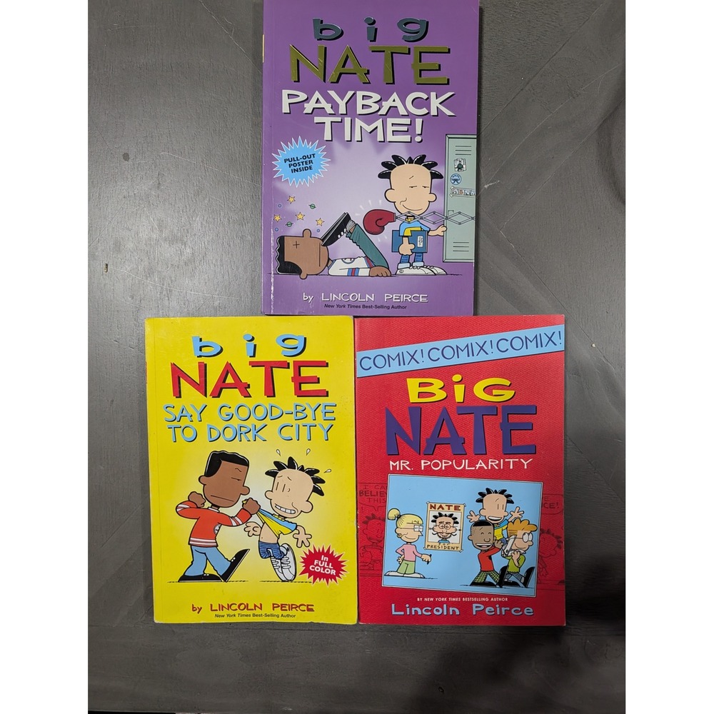 Big Nate Book Lot 3 Lincoln Peirce Payback Time Dork City Mr Popularity Softboun
